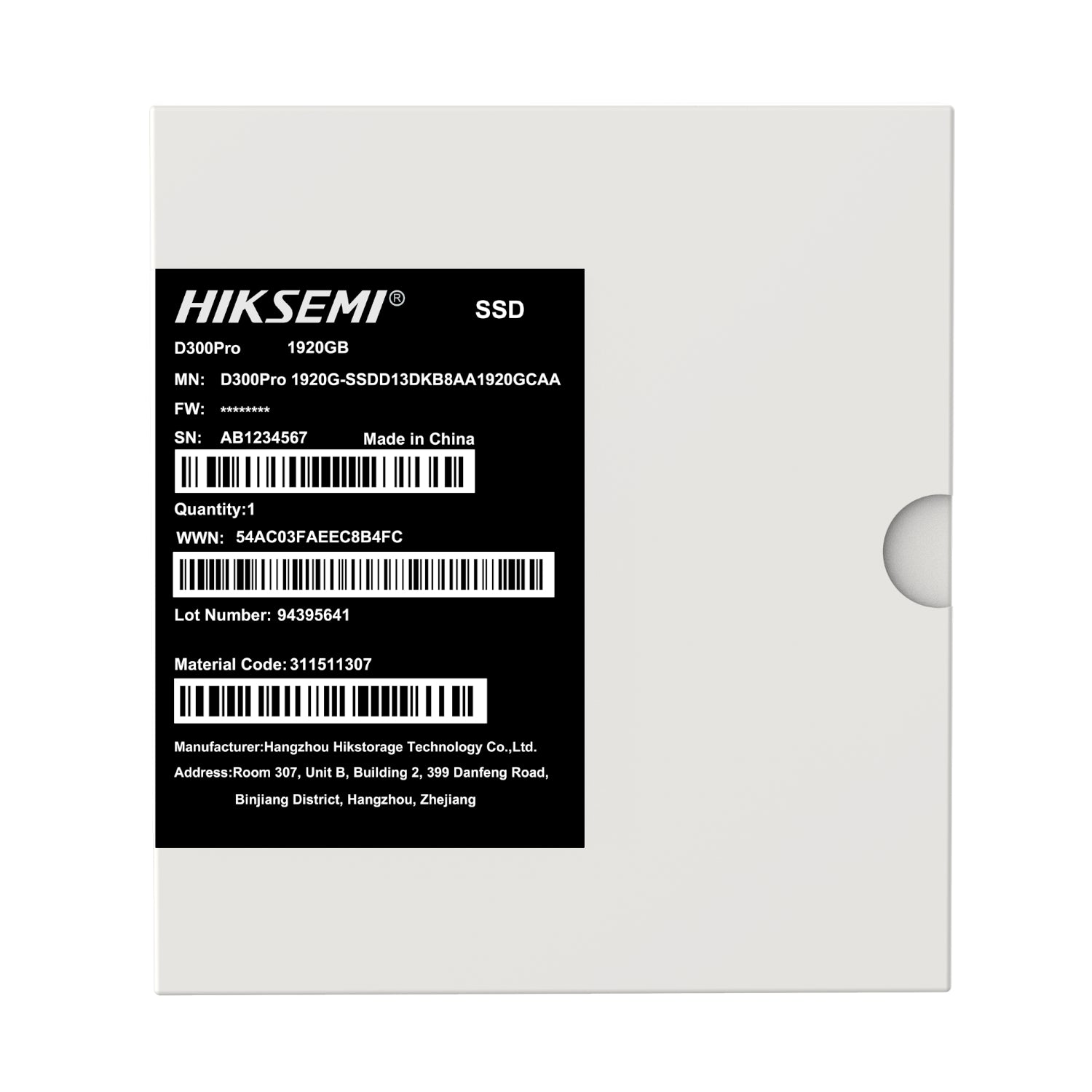 HIKSEMI D300 PRO Tantalum Capacitor 1920GB SATA III Enterprise SSD - alternate product view 4