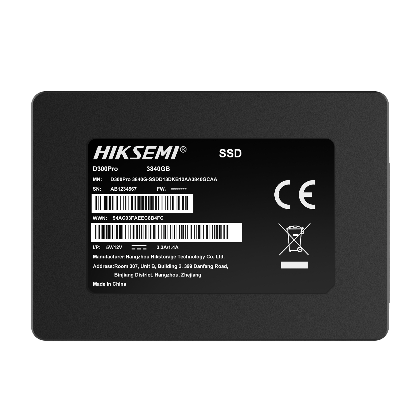 HIKSEMI D300 PRO Tantalum Capacitor 3840GB SATA III Enterprise SSD - alternate product view 2