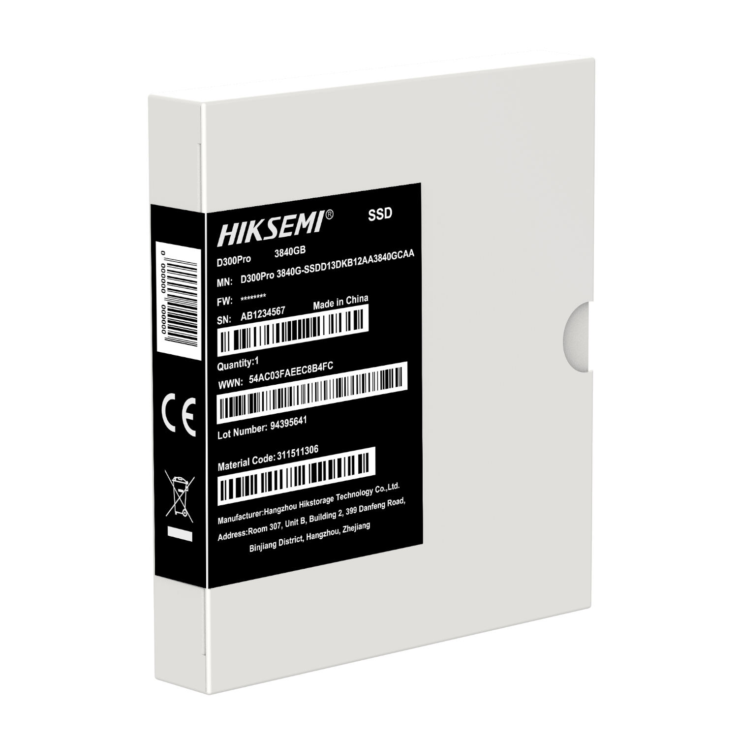 HIKSEMI D300 PRO Tantalum Capacitor 3840GB SATA III Enterprise SSD - alternate product view 3