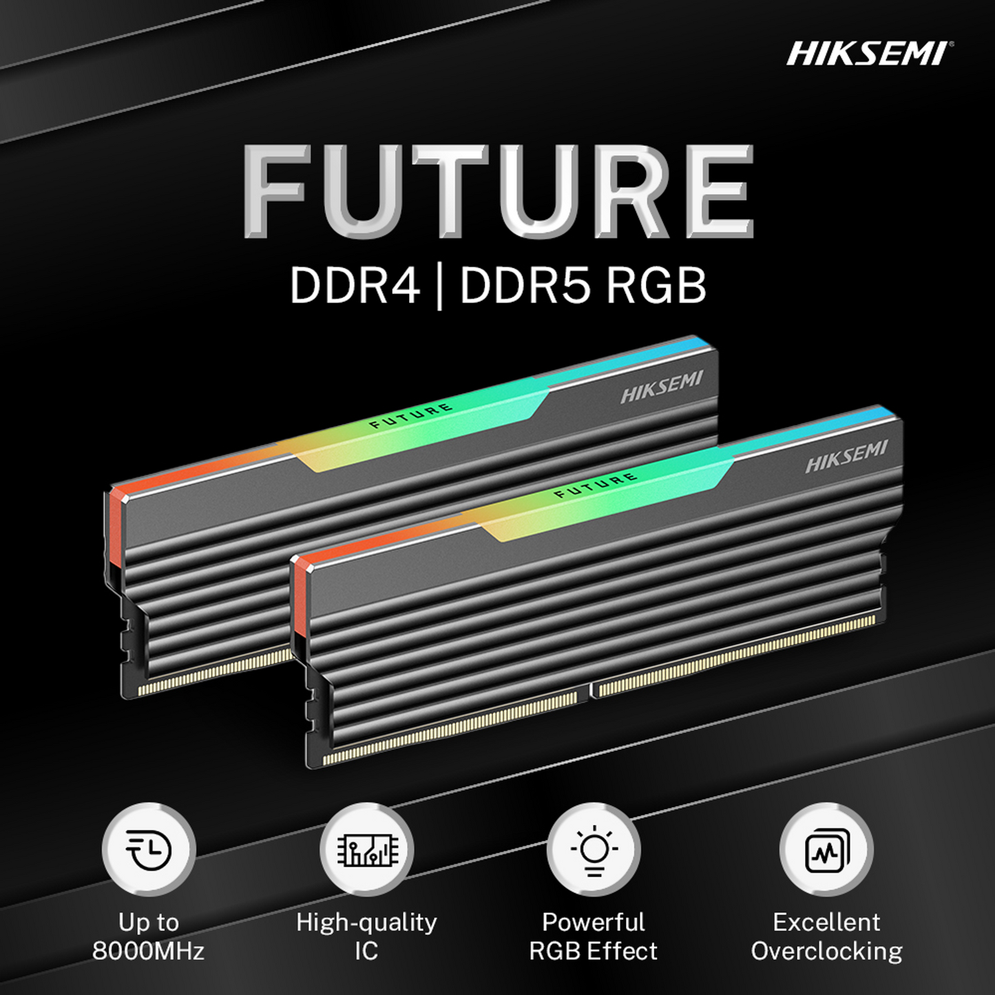 HIKSEMI Future RGB 16GBKIT (2x8GB) 3600MHz DDR4 Desktop Gaming Memory Black - alternate product view 5