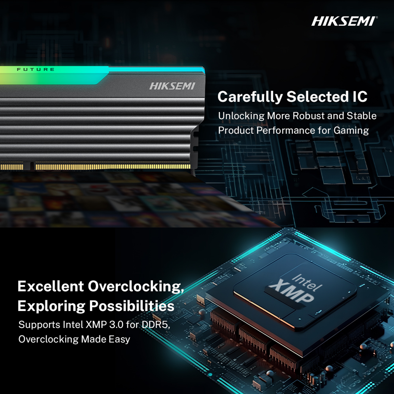 HIKSEMI Future RGB 16GBKIT (2x8GB) 3600MHz DDR4 Desktop Gaming Memory Black - alternate product view 6
