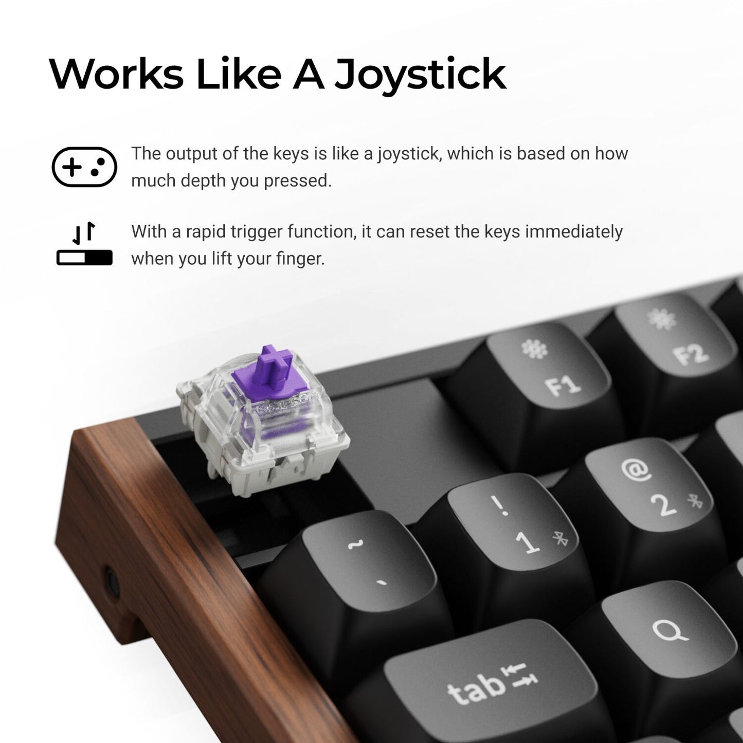 Keychron K10 HE 100% Wireless Magnetic Gaming Keyboard Nebula Switches – Black - alternate product view 4