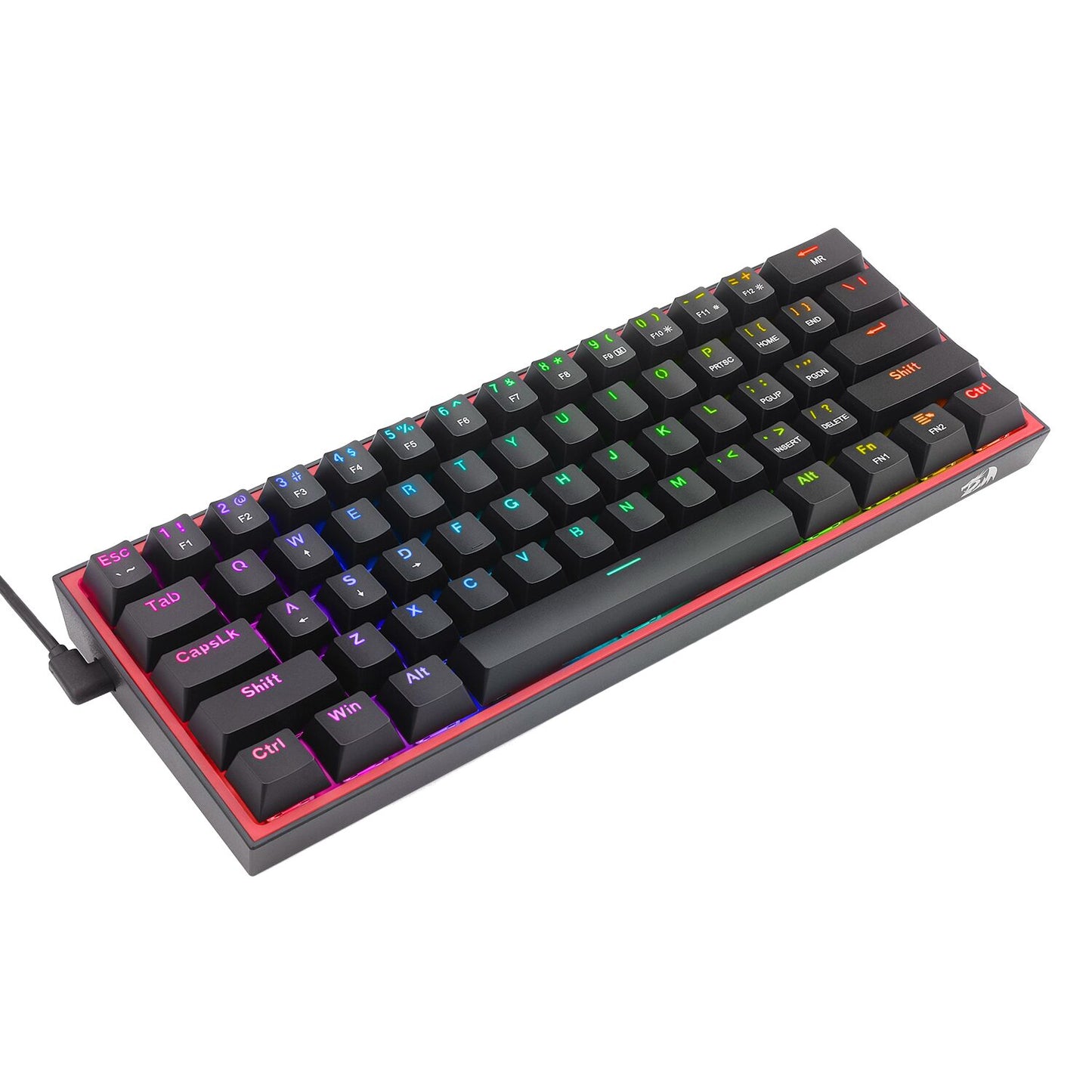 Redragon K616 FIZZ Pro 61-Key RGB Mechanical Gaming Keyboard – Black (60%, RGB, Wireless/Wired, Hot-Swappable) - alternate