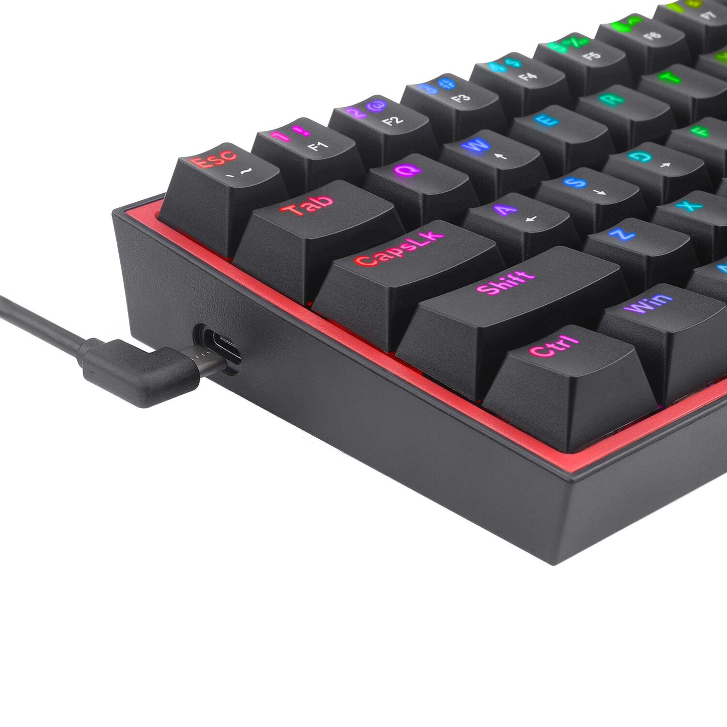 Redragon K616 FIZZ Pro 61-Key RGB Mechanical Gaming Keyboard – Black (60%, RGB, Wireless/Wired, Hot-Swappable) - alternate