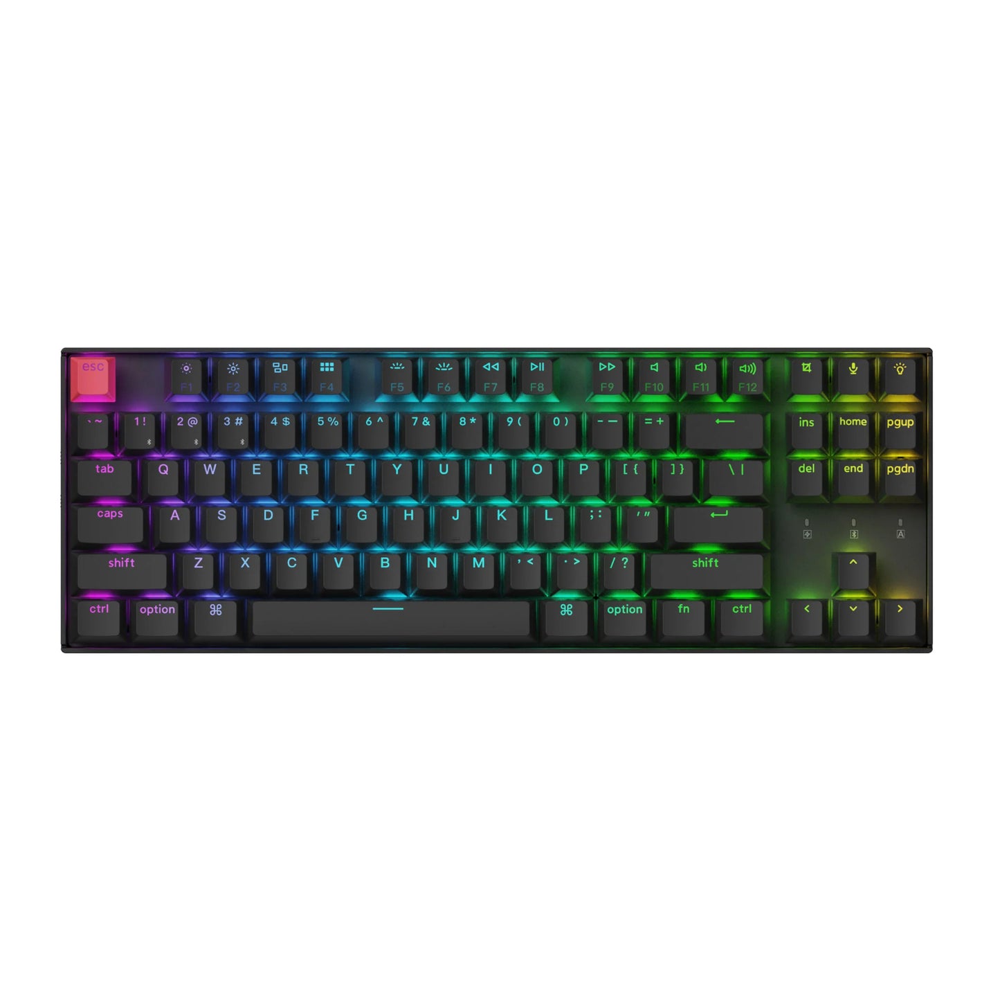 Keychron K8 QMK 80% TKL Wireless Mechanical Keyboard V2 Red Switches - Black - alternate product view 2