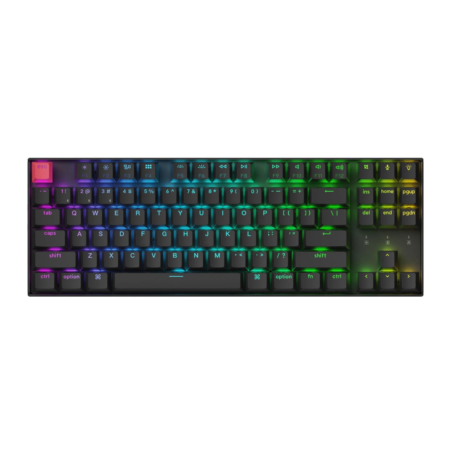 Keychron K8 QMK 80% TKL Wireless Mechanical Keyboard V2 Red Switches - Black - alternate product view 2