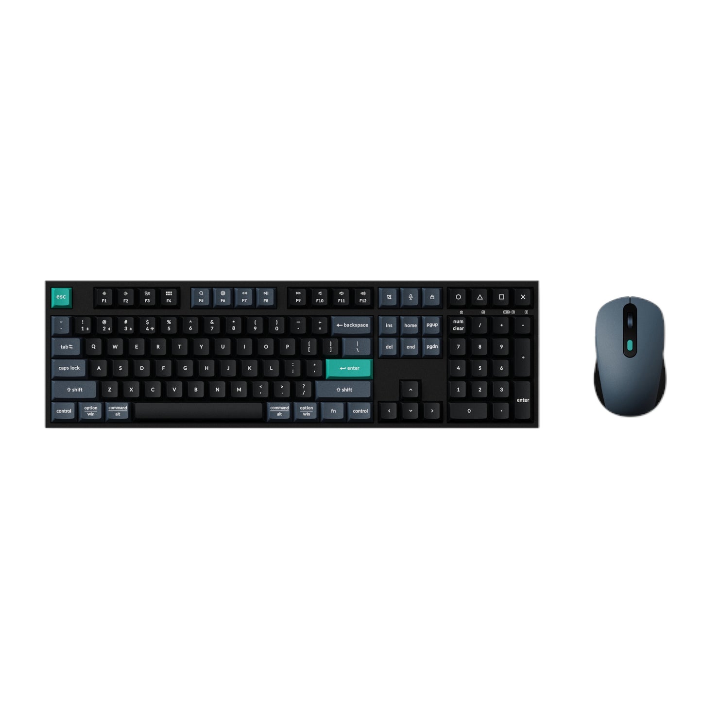 Keychron B36 100% Layout Wireless Keyboard and Mouse Combo – Black/Green - alternate product view 2