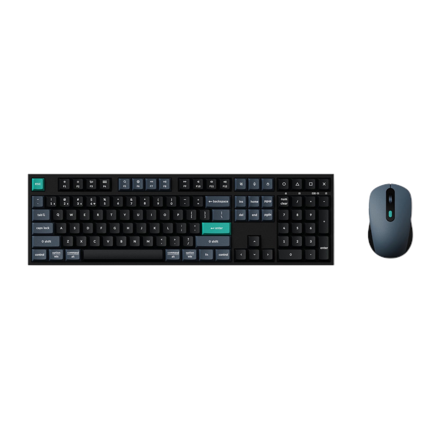 Keychron B36 100% Layout Wireless Keyboard and Mouse Combo – Black/Green - alternate product view 2