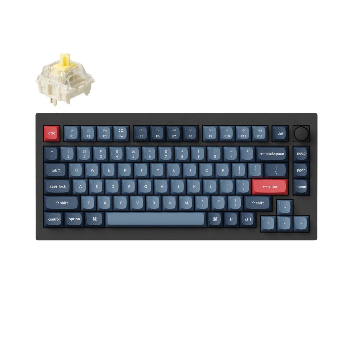 Keychron V1 Max QMK/VIA Wireless Custom Mechanical Keyboard - BANANA Switches – Black