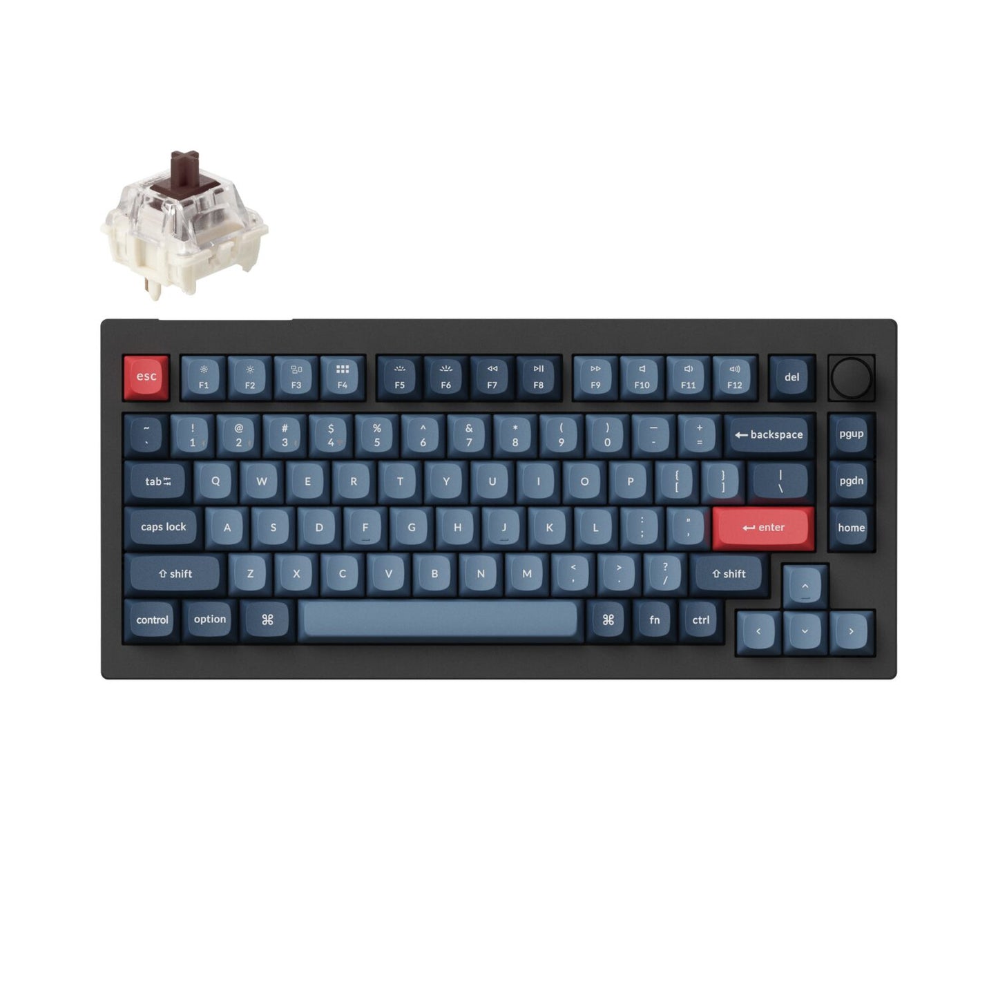 Keychron V1 Max QMK/VIA Wireless Custom Mechanical Keyboard - BROWN Switches – Black