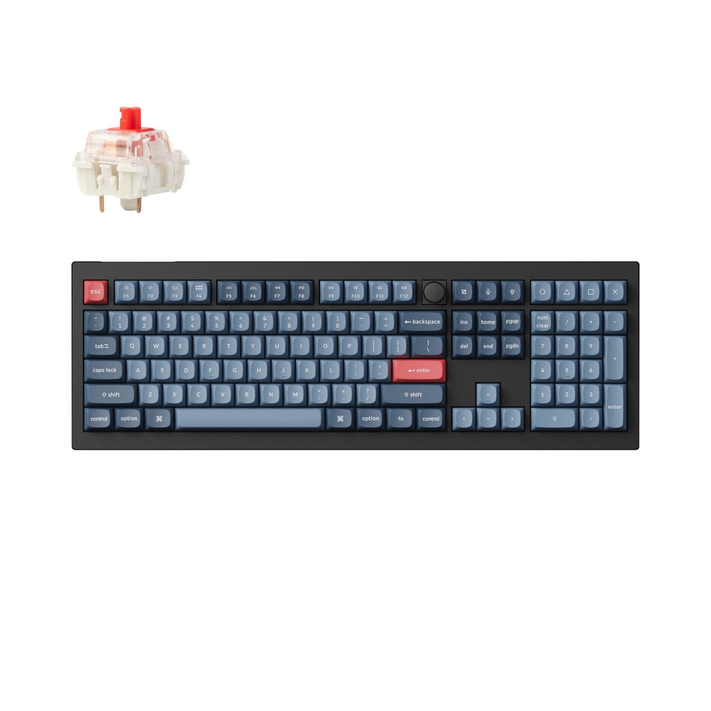 Keychron V6 Max QMK/VIA RED Wireless Custom Mechanical Keyboard - RED Switch - Black