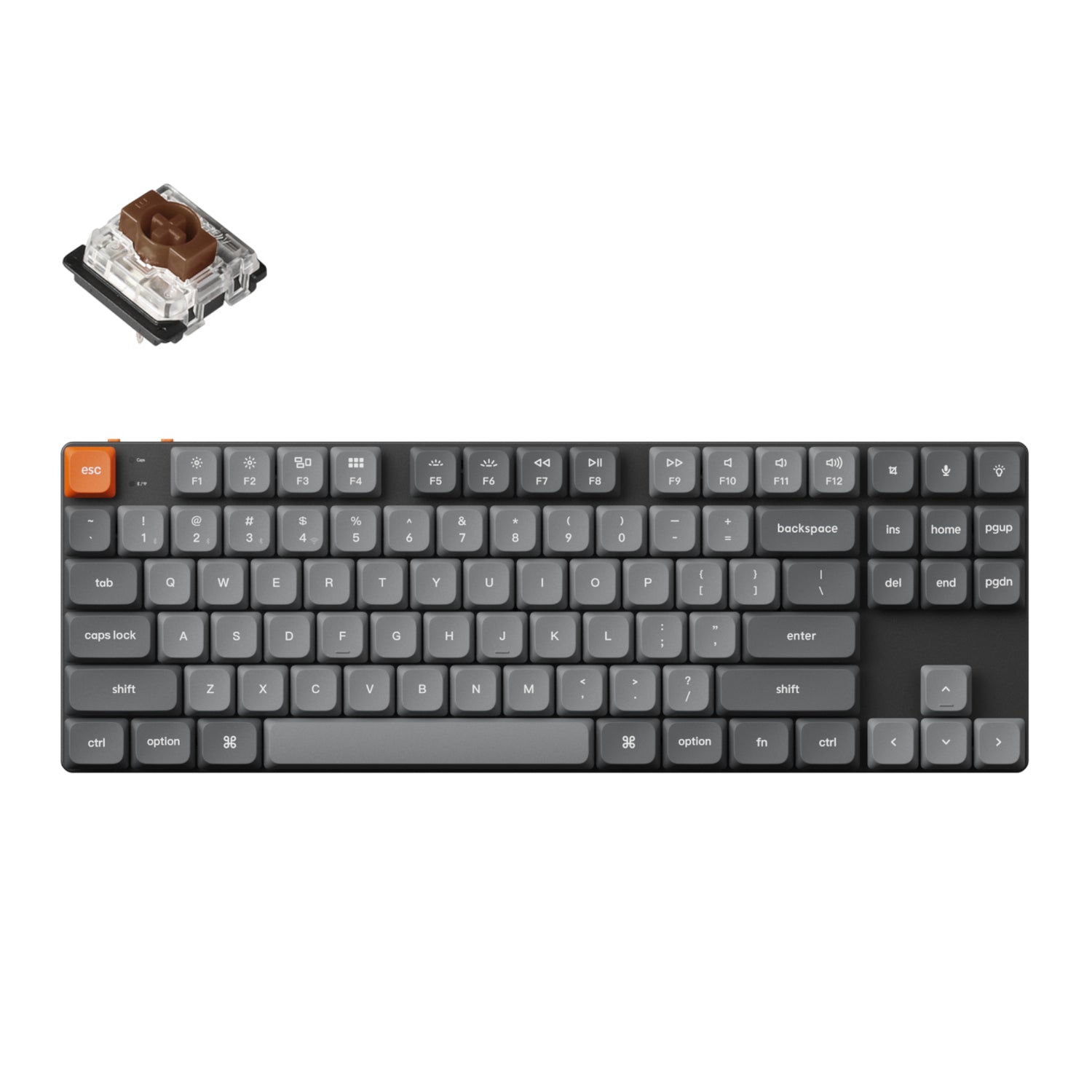 Keychron K1 Max QMK/VIA 80% Wireless Custom Mechanical Keyboard - BROWN Switches