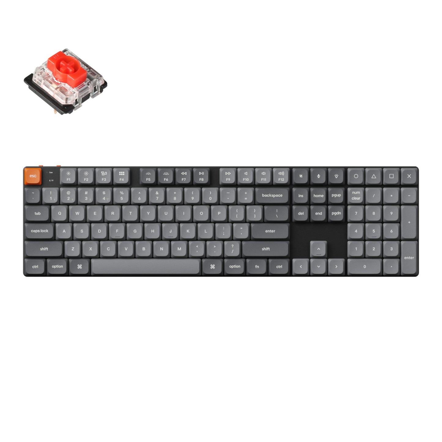 Keychron K5 Max QMK/VIA Full-sized Wireless Custom Mechanical Keyboard - RED Switches