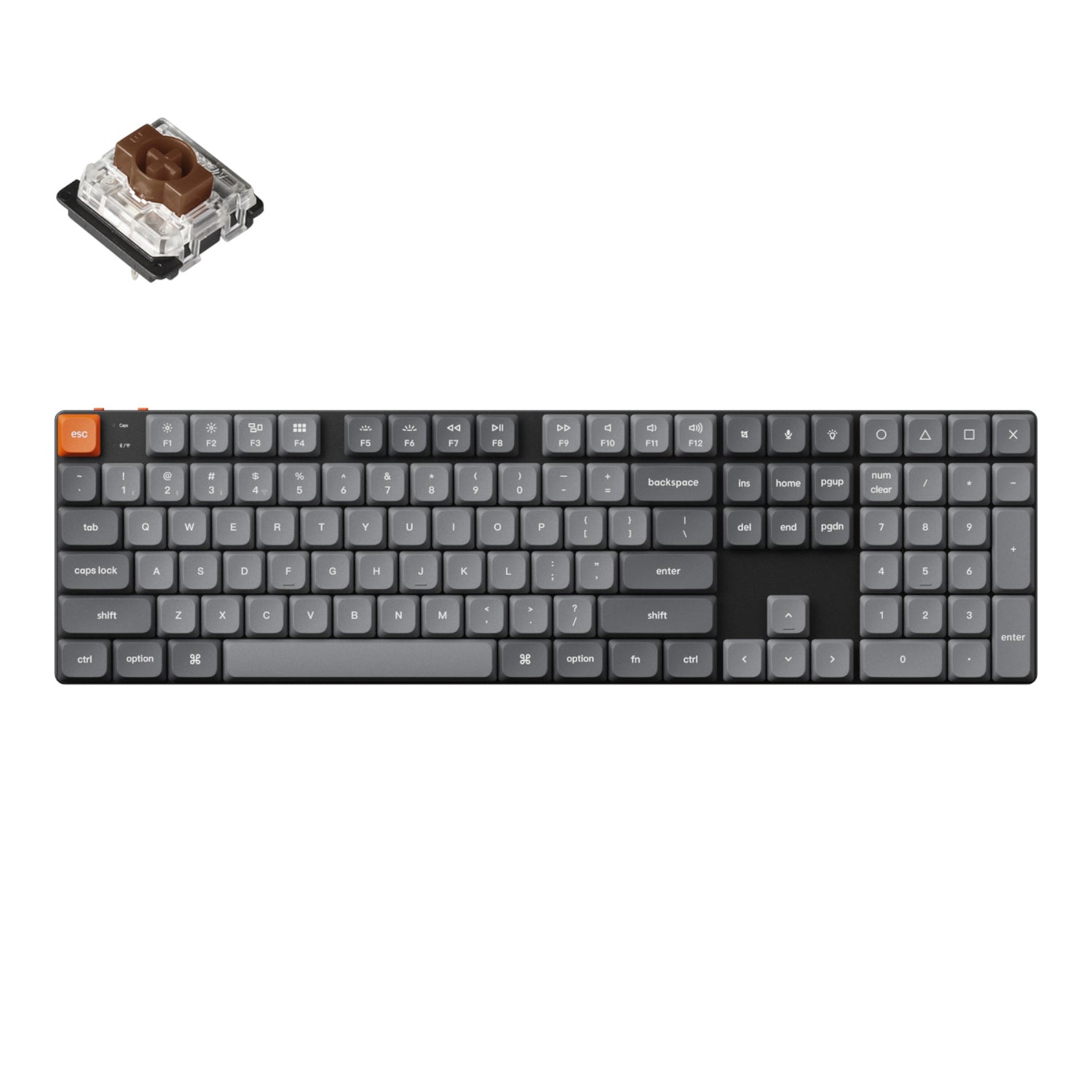 Keychron K5 Max QMK/VIA Full-sized Wireless Custom Mechanical Keyboard - BROWN Switches