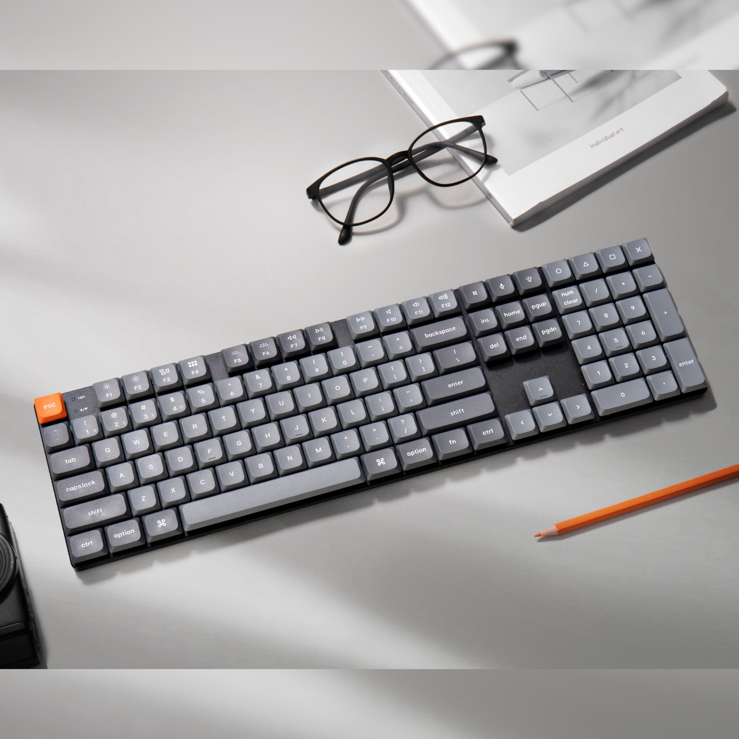 Keychron K5 Max QMK/VIA Full-sized Wireless Custom Mechanical Keyboard - BROWN Switches - alternate product view 3
