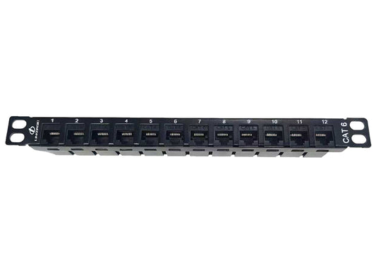 Linkbasic 12 Port Cat6 10-inch Patch Panel for Mini Rack