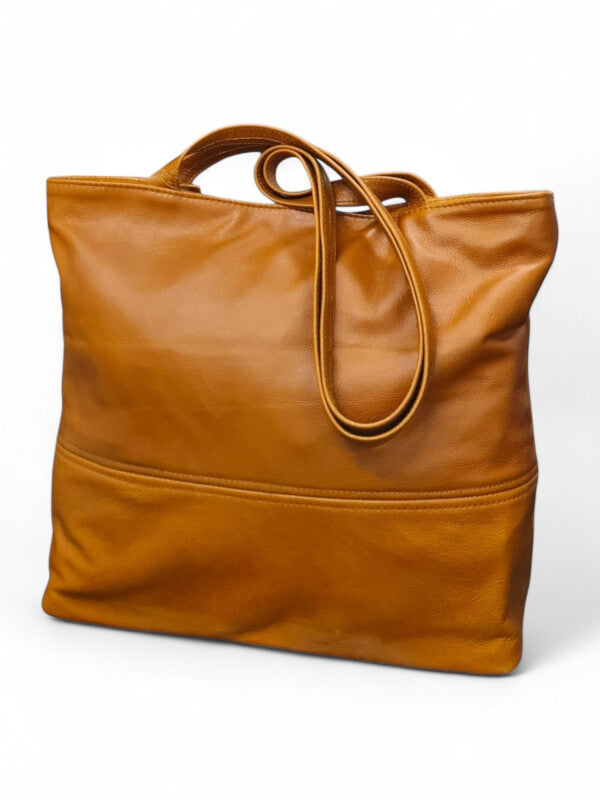 Leather BAG - TAN ±35×38×14 Cm