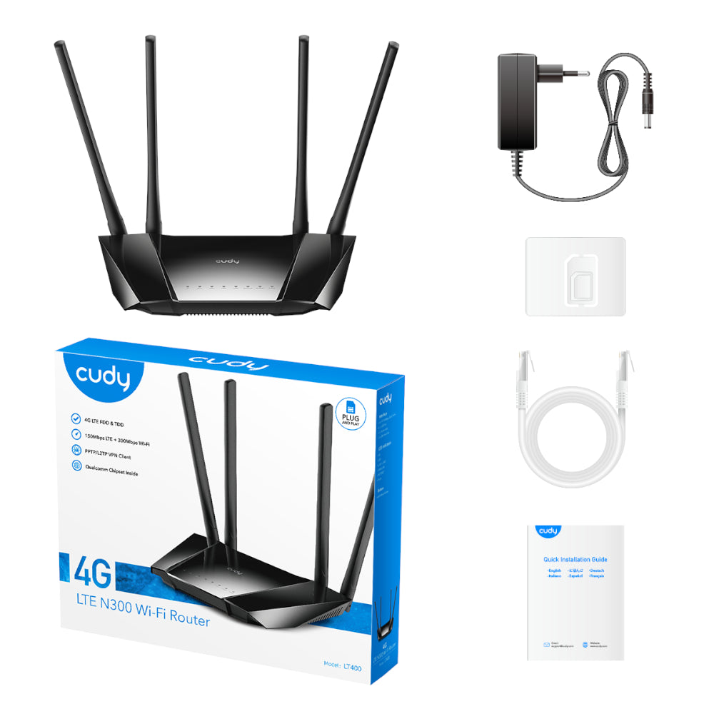 Cudy LT400 4G LTE N300 300Mbps Wi-Fi Router - alternate product view 5