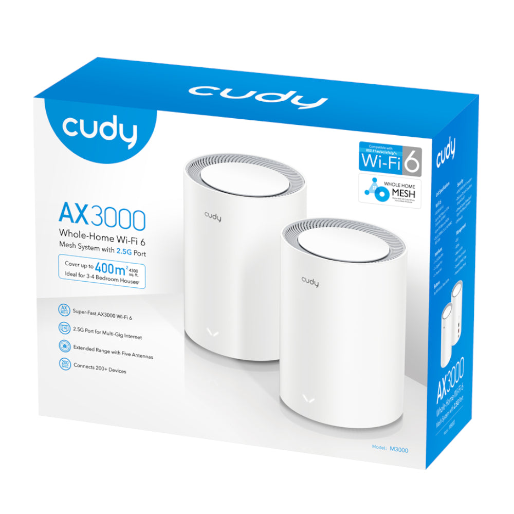 Cudy AX3000 Wi-Fi 6 Mesh Kit 2 Pack - White - alternate product view 5