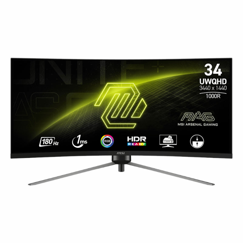MSI MAG345CQR 34" Curved Gaming Monitor 3440x1440 (UWQHD) VA 1ms 18Hz