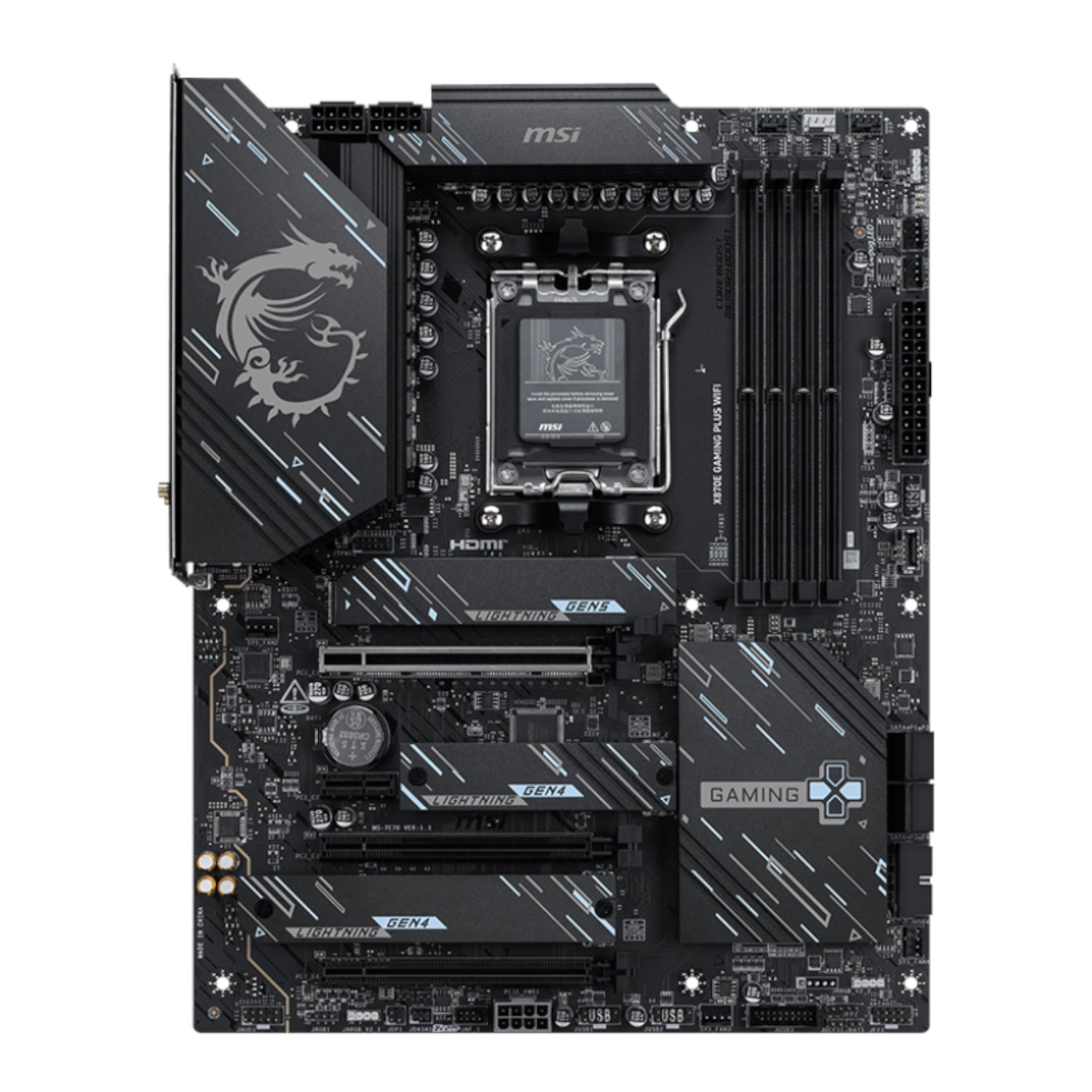 MSI X870E Gaming Plus WIFI AM5 ATX Gaming Motherboard - alternate product view 2