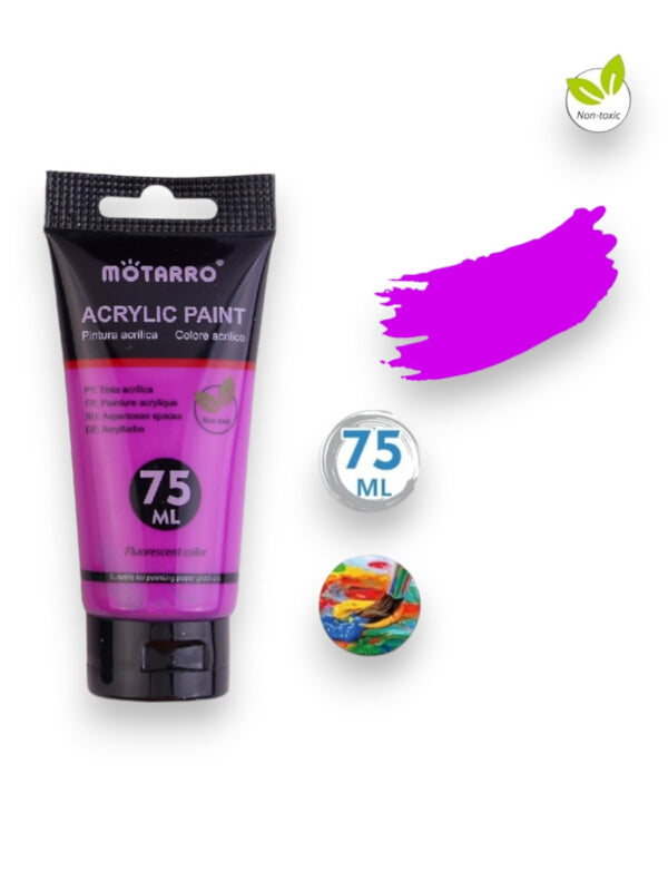 Motarro Acrylic PAINT - Fluorescent - Purple - 75 Ml (MP169 - 2)