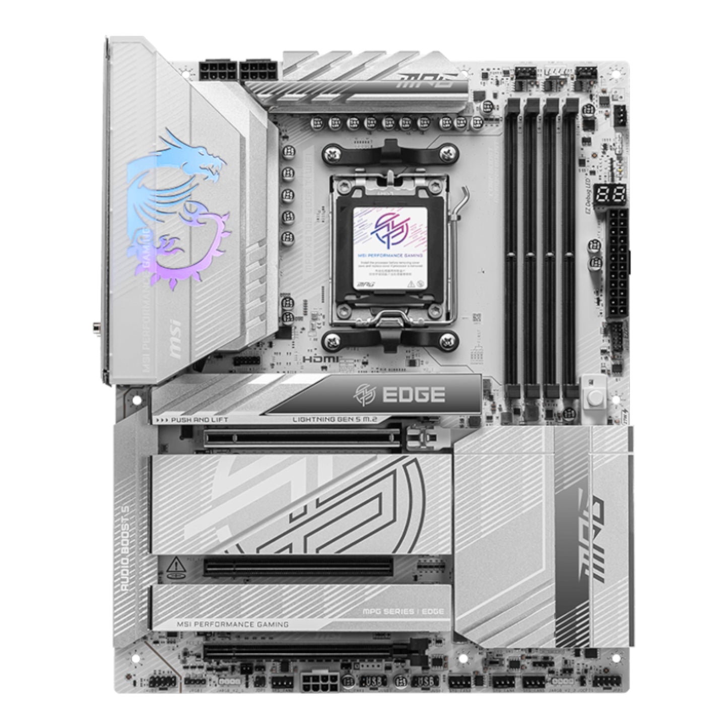 MSI MPG X870E EDGE TI WIFI AM5 ATX DDR5 Gaming Motherboard - alternate product view 2