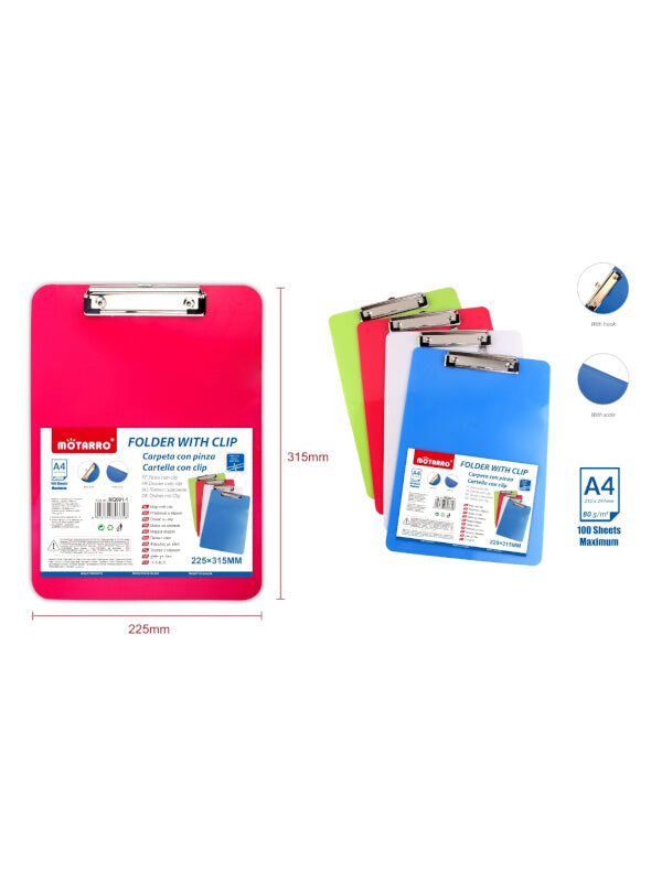 Motarro Clipboard - PINK - 315x225 Mm (MQ001 - 1)