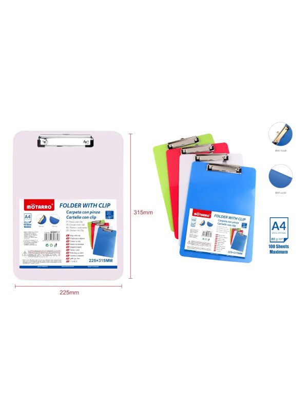 Motarro Clipboard - WHITE - 315x225 Mm (MQ001 - 1)