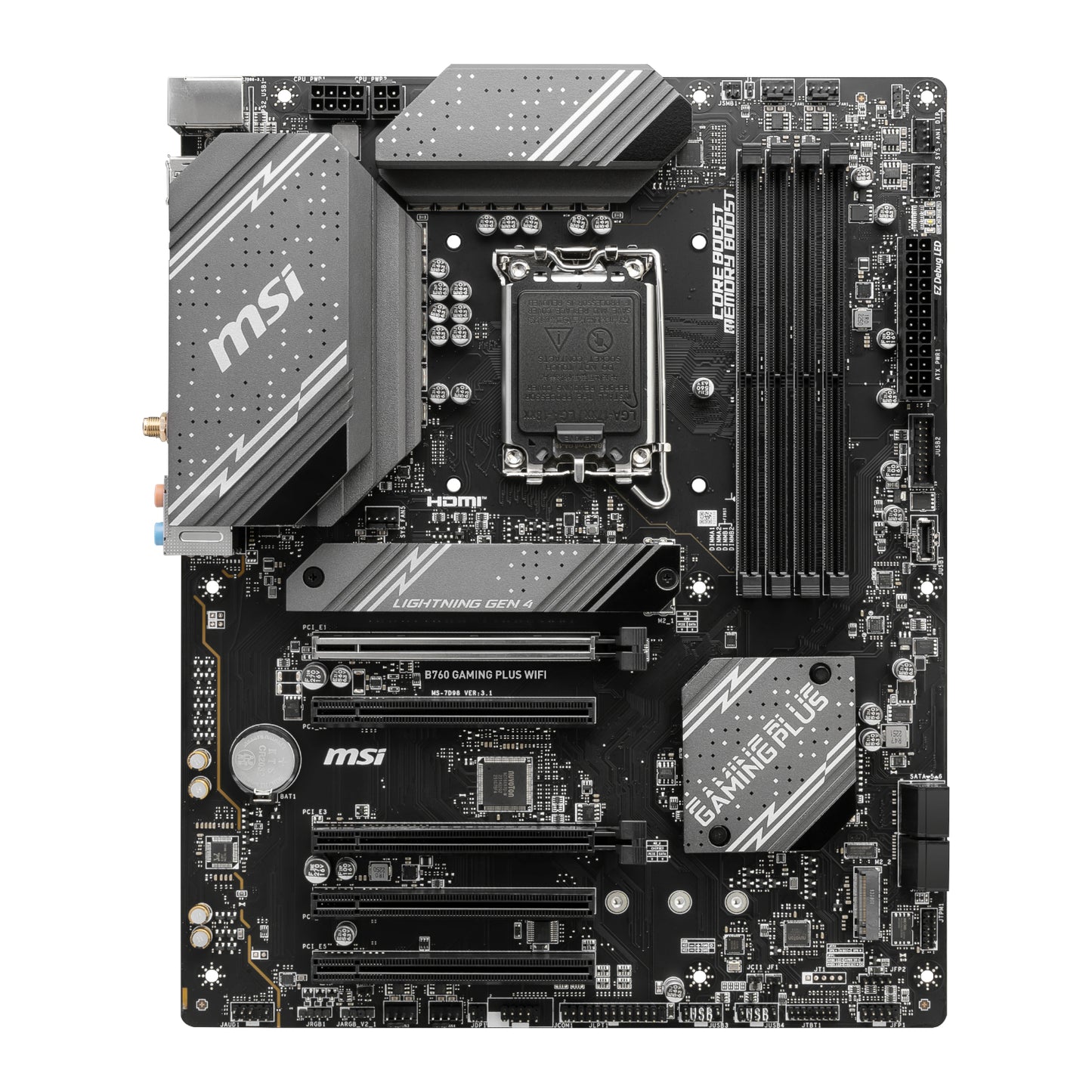 MSI B760 GAMING PLUS WIFI DDR5 LGA1700 ATX Motherboard - alternate product view 2