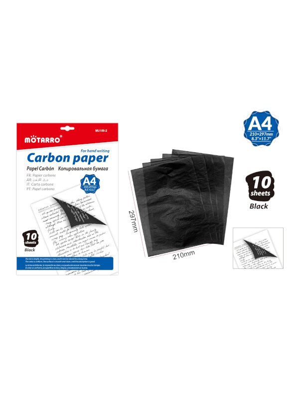 Motarro Carbon PAPER - A4 - BLACK - 210x297 Cm - 10 Sheets (MU156 - 2)