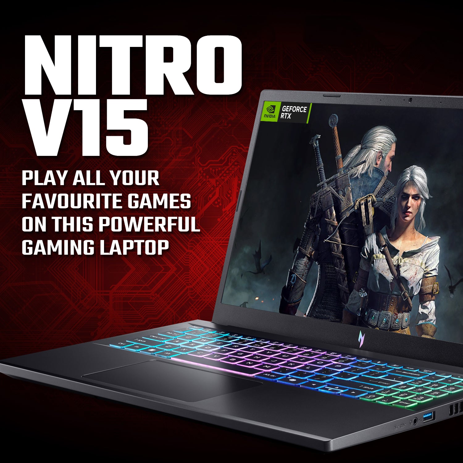 ACER NITRO V 15 Gaming Laptop 15.6" - AMD Ryzen 5 - 16GB - 512GB - RTX 5050 8GB - Windows 11 Home - alternate product view 9
