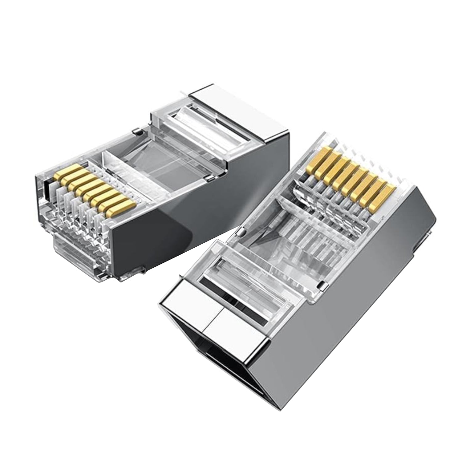 Ugreen NW111 RJ45 Cat6 Ethernet Network Head 100 Pack - Silver/Transparent - alternate product view 2