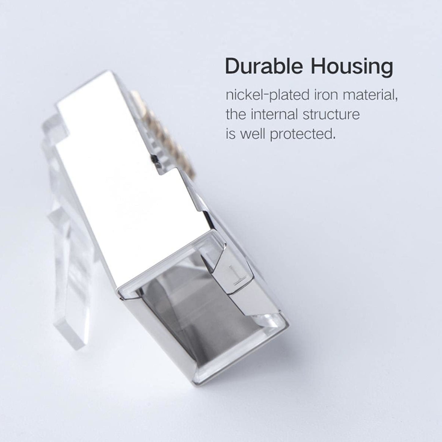 Ugreen NW111 RJ45 Cat6 Ethernet Network Head 100 Pack - Silver/Transparent - alternate product view 3