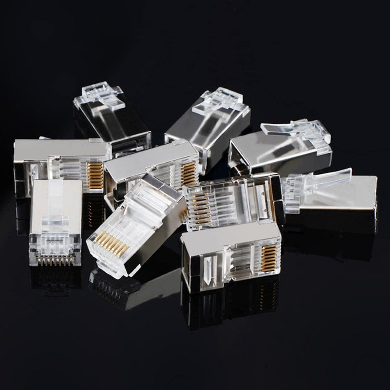 Ugreen NW111 RJ45 Cat6 Ethernet Network Head 100 Pack - Silver/Transparent - alternate product view 5