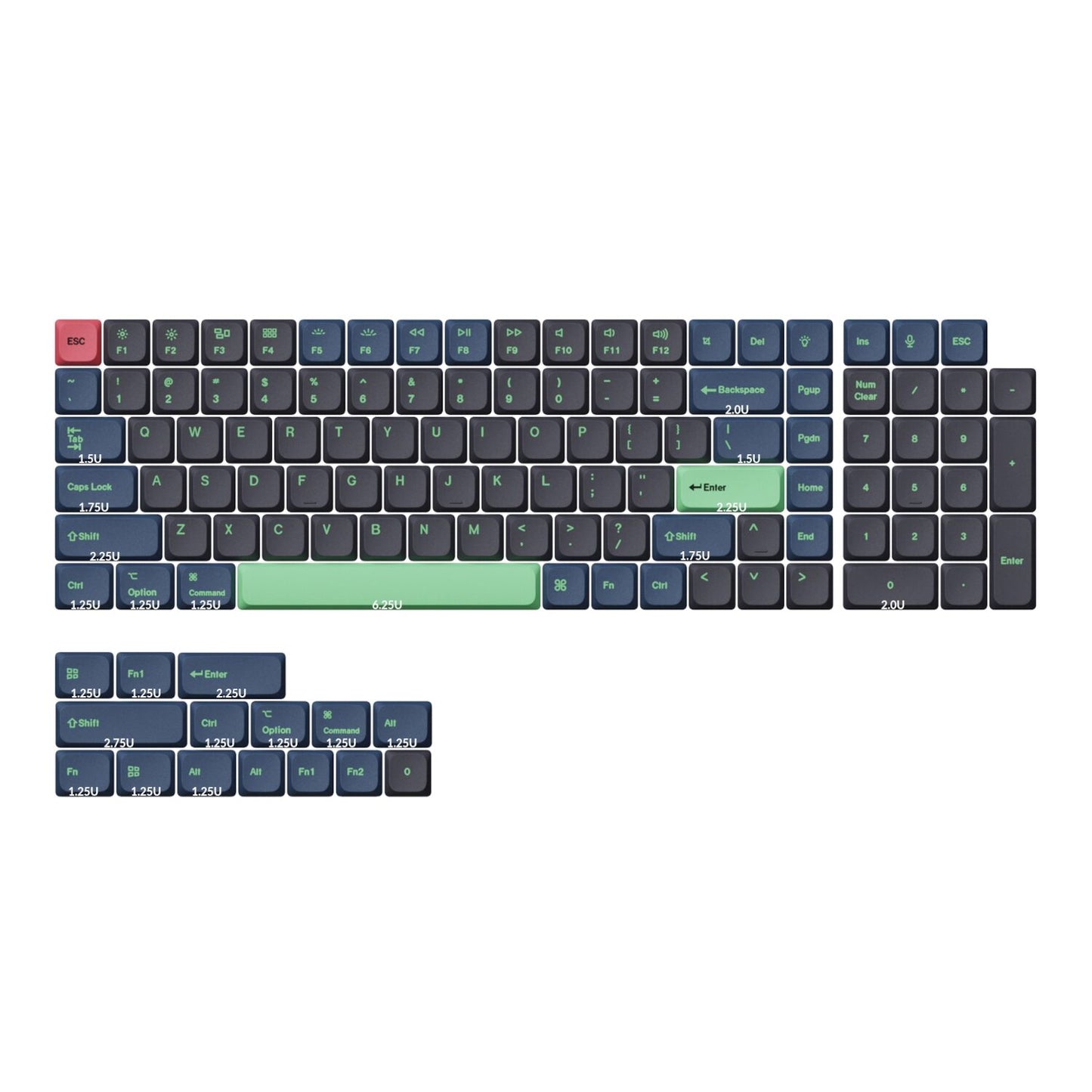 Keychron Low Profile Dye-Sub PBT LSA Full Set Keycap Set – Hacker Edition (133 Keys, PBT, Low Profile) - alternate product