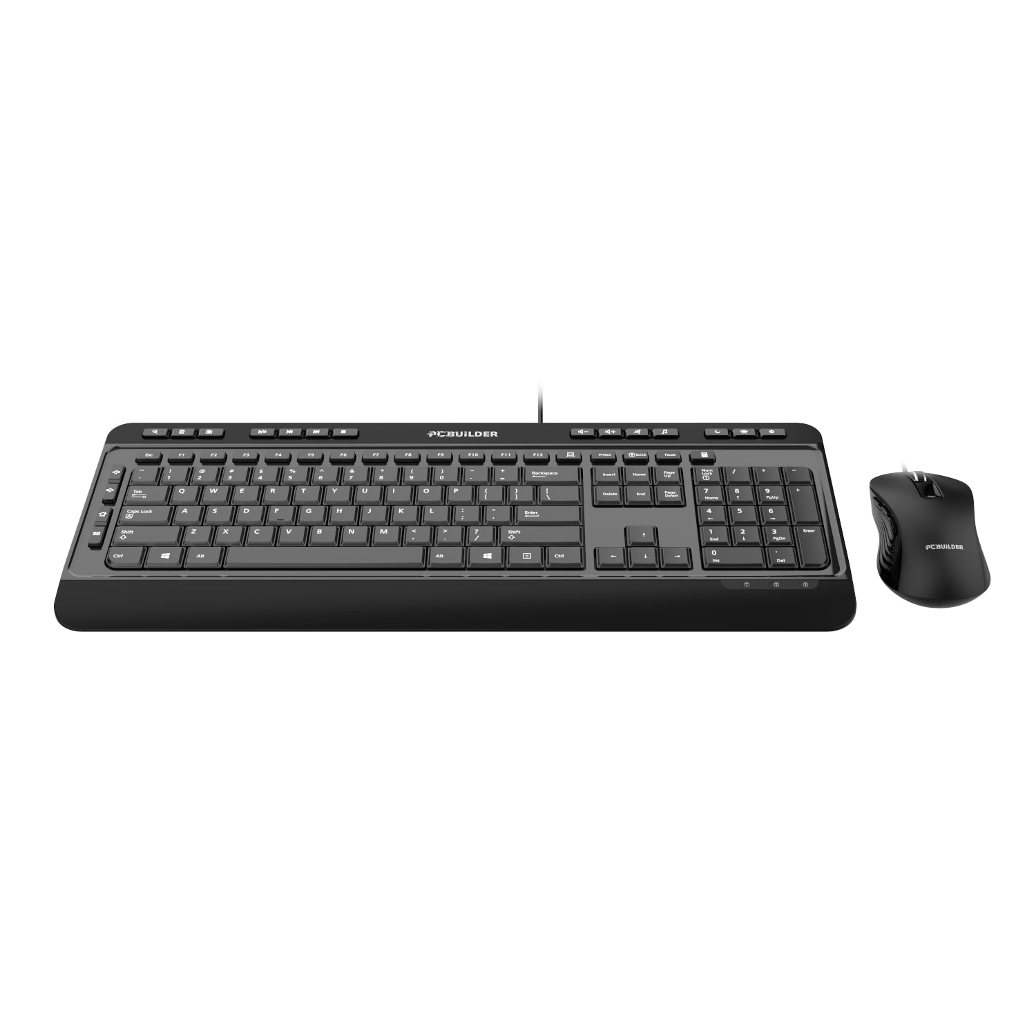 PCBuilder ALPHA Silent Wired Keyboard and Mouse Combo - alternate product view 3