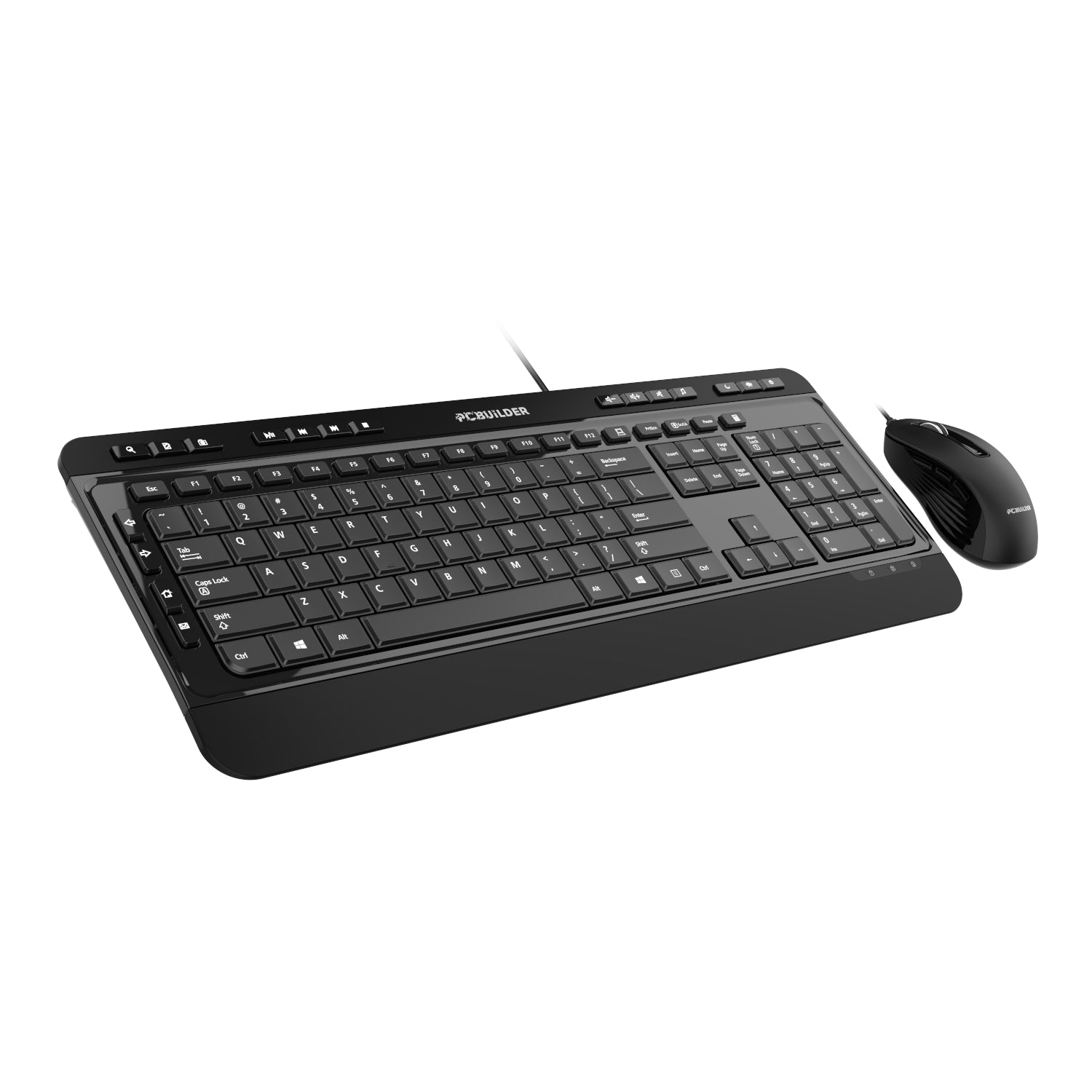 PCBuilder ALPHA Silent Wired Keyboard and Mouse Combo - alternate product view 4