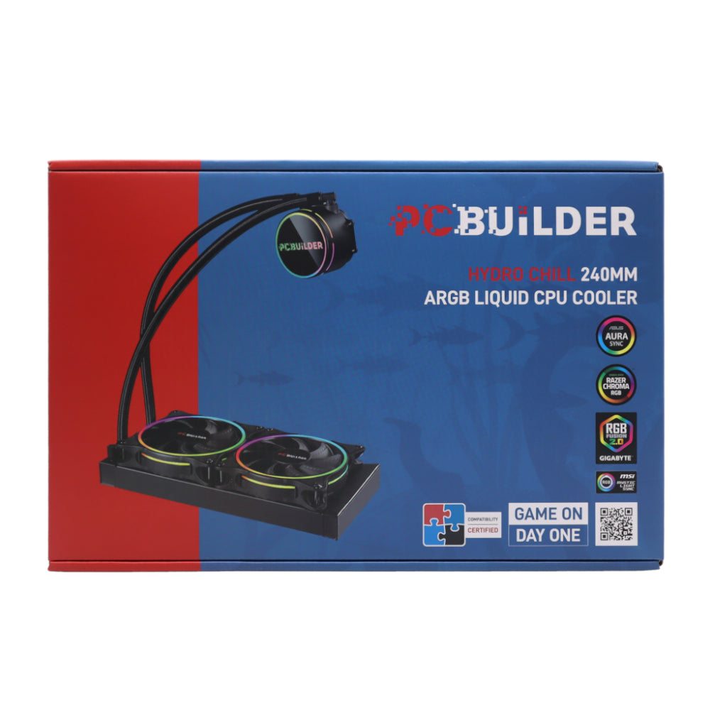 PCBuilder Hydro Chill 240MM AIO Liquid CPU Cooler ARGB - alternate product view 4