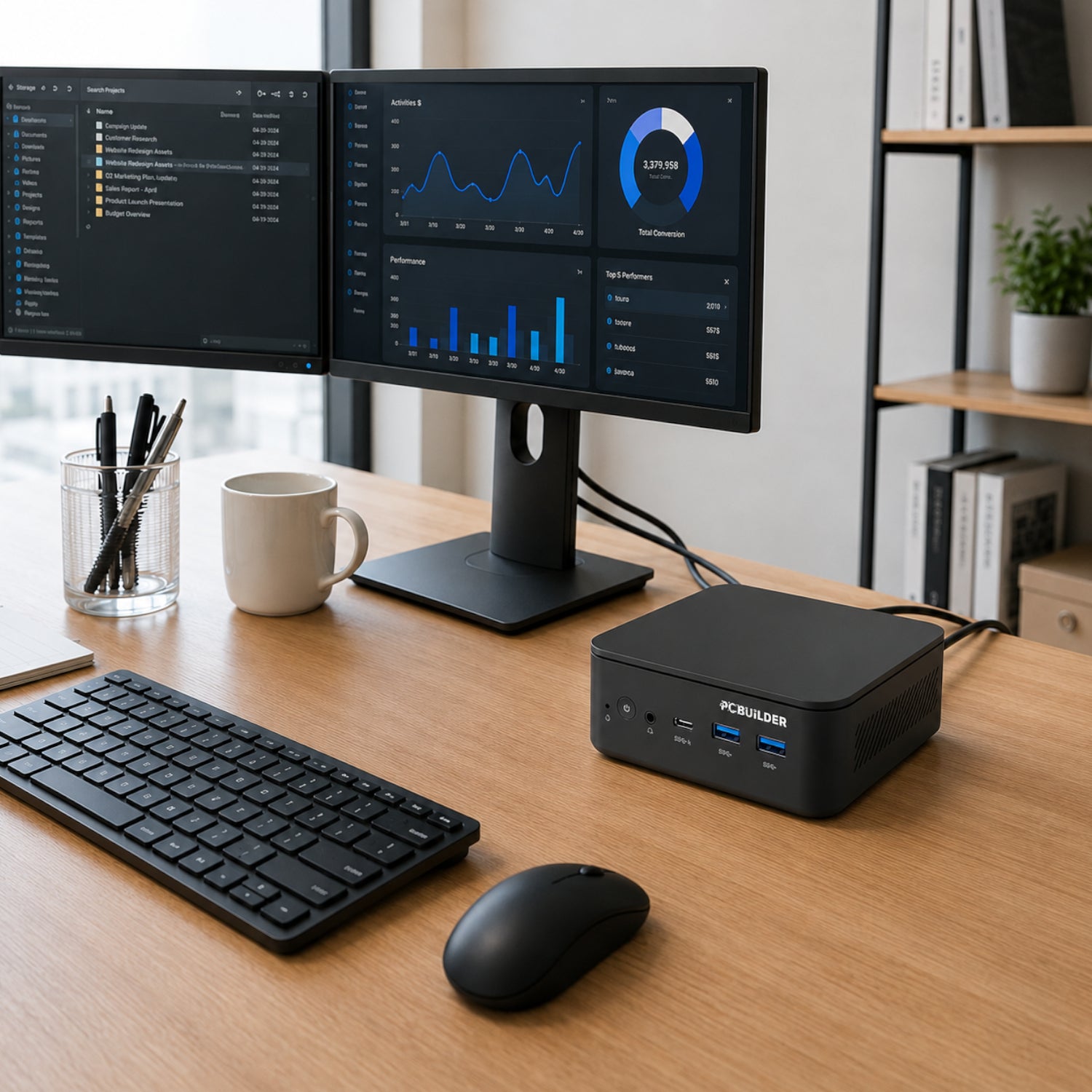 PCBuilder CUBE Intel Core 3-100U 16GB DDR5 512GB Windows 11 Pro Mini PC - alternate product view 6