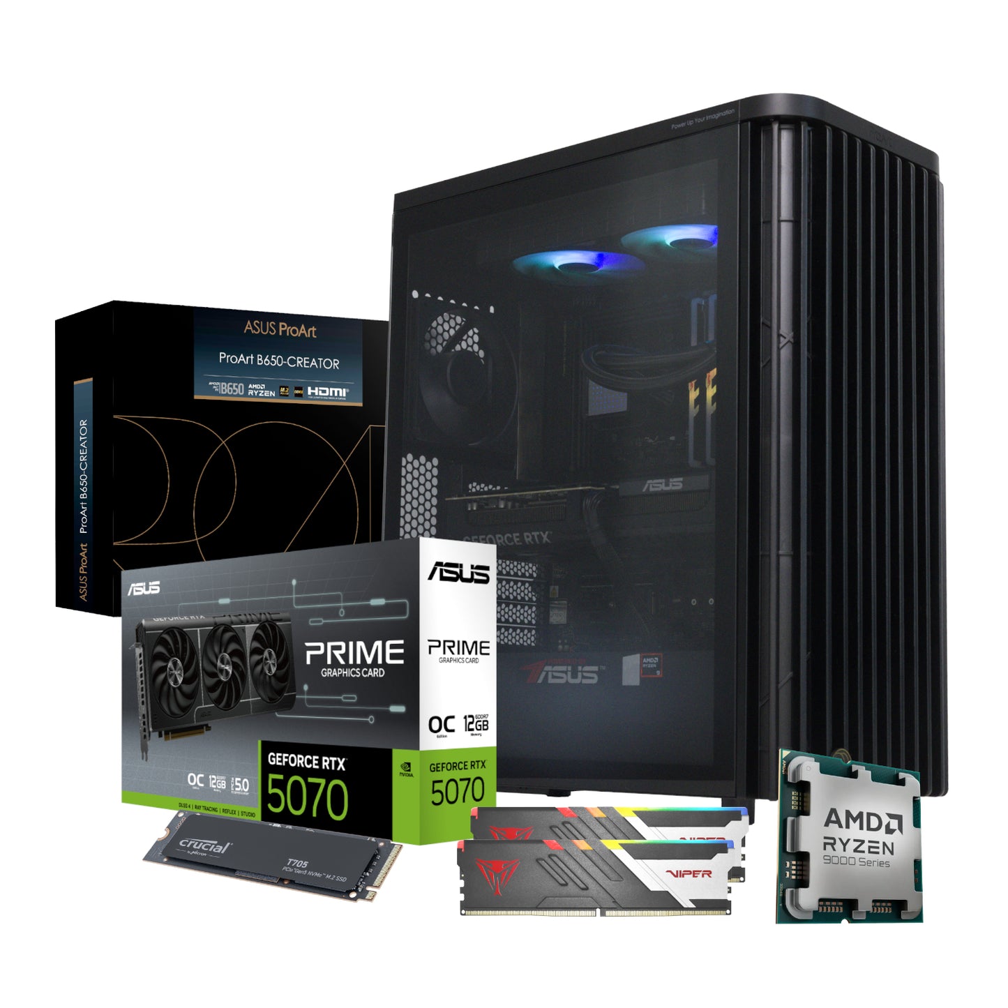 PCBuilder Ryzen 9 9900X MICHELANGELO Windows 11 Creator PC - alternate product view 2