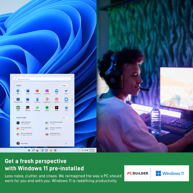PCBuilder Intel i5-12400 OFFICE MASTER Core Windows 11 Pro Desktop PC - alternate product view 2