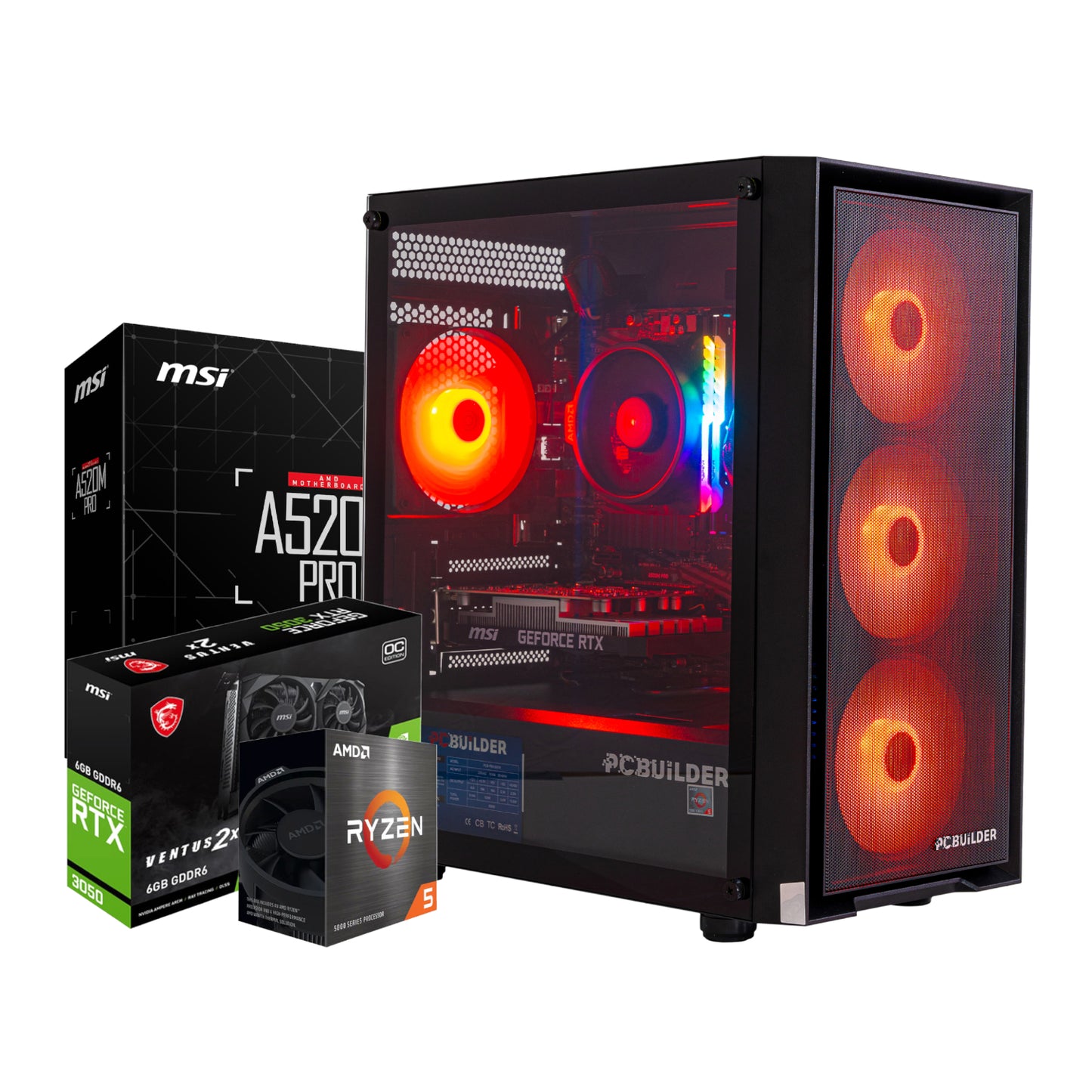 PCBuilder Ryzen 5 5500 SCOUT Windows 11 Gaming PC - alternate product view 2