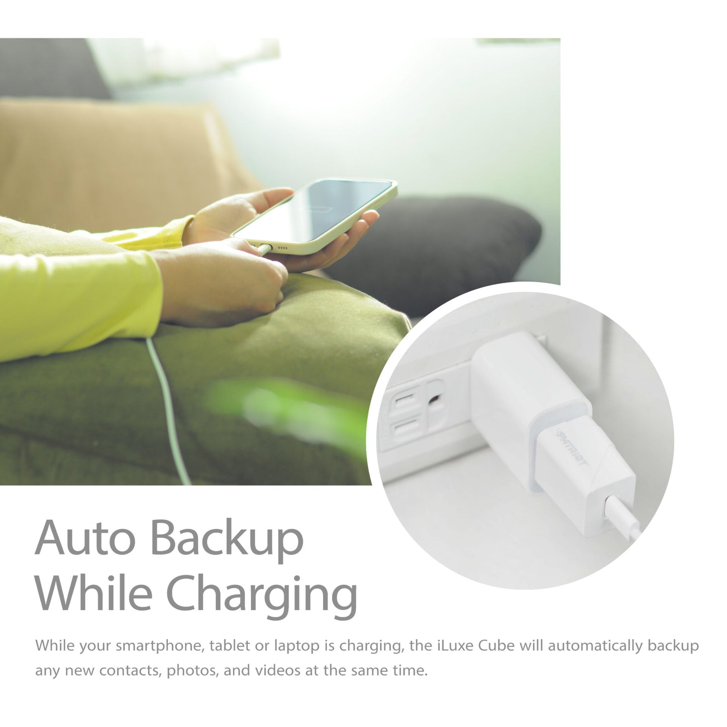 Patriot iLuxe Cube 1TB Type-C Smart Backup Solution - White - alternate product view 5