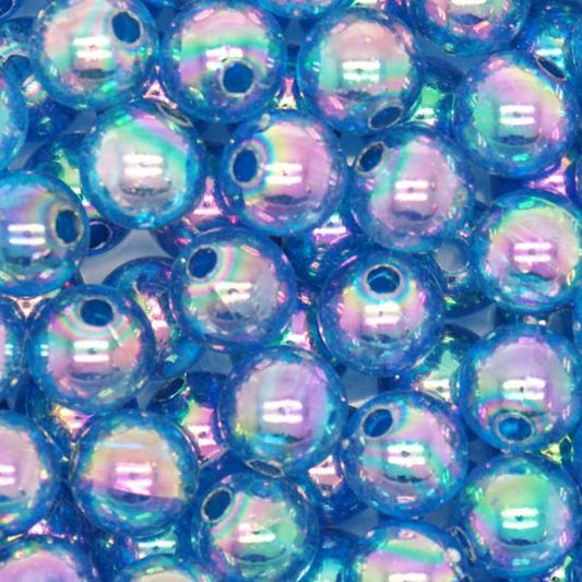 Plastic Lustre ROUND 10 Mm (Hole 2.5 Mm) - DARK BLUE