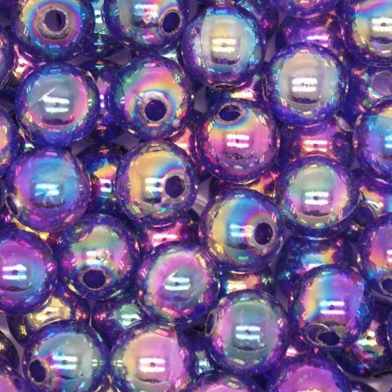 Plastic Lustre ROUND 14 Mm (Hole 2.5 Mm) - Purple