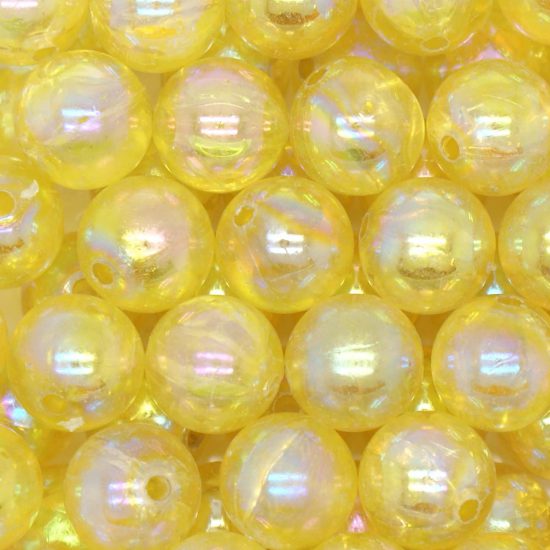 Plastic Lustre ROUND 6 Mm (Hole 2 Mm) - Yellow