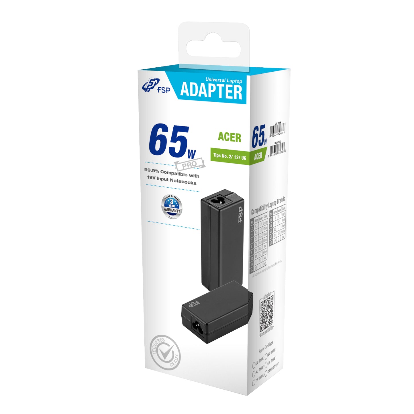 FSP PRO 65W Universal Laptop Adapter – Acer - alternate product view 5