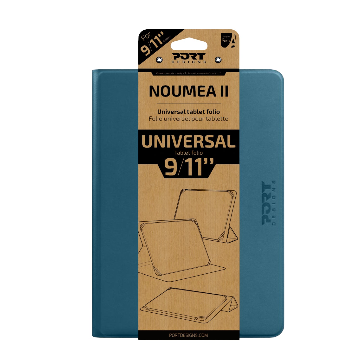 Port Designs Noumea II Universal 9/11" Tablet Folio – Blue - alternate product view 2