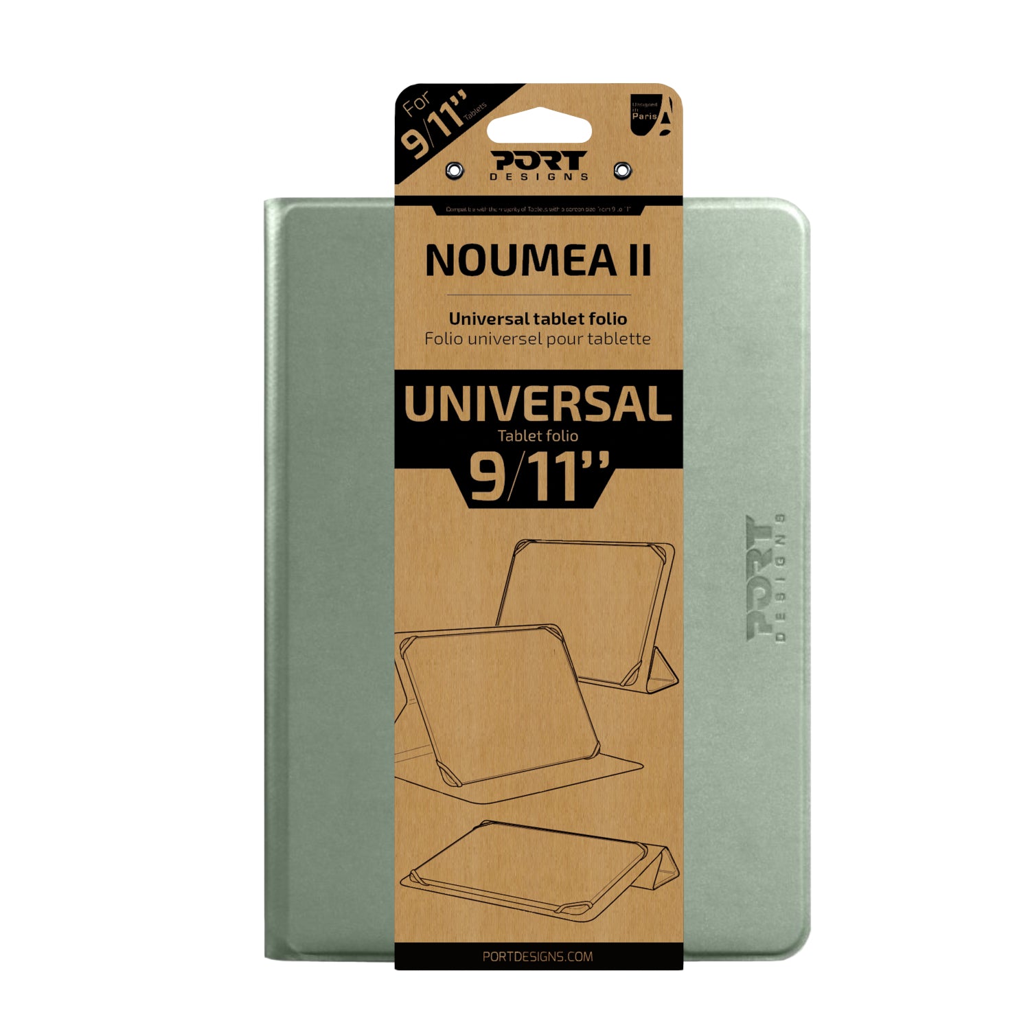 Port Designs Noumea II Universal 9/11" Tablet Folio – Green - alternate product view 2